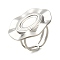 Anti-Tarnish 304 Stainless Steel Ring Components, Pad Ring Settings, Oval, Stainless Steel Color, Tray: 10x6mm, Oval: 28x23.5mm, US Size 6(16.5mm)
