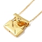 Brass Micro Pave Cubic Zirconia Pendant Necklace, Envelope Locket Necklace, Real 18K Gold Plated, Clear, 18.43~18.66 inch(468~474mm)