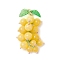 Dyed Natural Yellow Jade & Glass Seed Beaded Grape Pendants, with Acrylic Leaf and 304 Stainless Steel Jump Rings, Light Gold, 46x20x20mm, Hole: 4.5mm