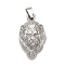 304 Stainless Steel Pendants,  Lion Charm, Anti-Tarnish, Stainless Steel Color, 28x16.5x11.5mm, Hole: 3x7mm