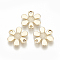 Alloy Links connectors, Flower, Light Gold, 15x13.5x2.5mm, Hole: 1.5mm