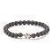 Natural Lava Rock Stretch Bracelet with Alloy Turtle Beaded, Essential Oil Gemstone Jewelry for Women, Inner Diameter: 2-1/8 inch(5.3cm)