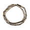 Electroplated Natural Lava Rock Beads Strands, Column, Antique Golden Plated, 13x4mm, Hole: 1mm, about 31pcs/strand, 15.35''~15.75''(39cm)