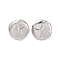 Non-Tarnish Flat Round 304 Stainless Steel Stud Earrings for Women, Stainless Steel Color, 19x20mm