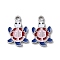 304 Stainless Steel Pendants, with Enamel, Turtle Charm, Stainless Steel Color, 17x11x1.5mm, Hole: 1.8mm