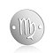 201 Stainless Steel Links connectors, Flat Round with Constellation, Stainless Steel Color, Virgo, 12x0.8mm, Hole: 0.8mm