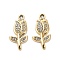 Alloy Crystal Pendants, with Rhinestone, Flower Charms, Golden, 23.5x12x3mm, Hole: 1.8mm