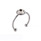 Tarnish Resistant 201 Stainless Steel Cuff Pad Ring Settings, Laser Cut, Flat Round, Stainless Steel Color, Tray: 6mm, US Size 8(18mm)