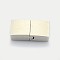 Tarnish Resistant Rectangle 304 Stainless Steel Matte Magnetic Bracelet Clasps, with Glue-in Ends, Stainless Steel Color, 23.5x12x5mm, Hole: 3x10mm