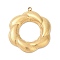 304 Stainless Steel Pendants, Ion Plating(IP), Flower Charm, Real 18K Gold Plated, 32.5x28.5x3.5mm, Hole: 2mm