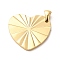 304 Stainless Steel Pendants, Heart Charms, Golden, 22x25x2mm, Hole: 5x3mm