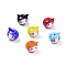 Handmade Lampwork Kitten Beads, Cartoon Cat Head, Mixed Color, 13~14x14~19x13.4mm, Hole: 1.8mm