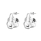 Non-Tarnish 304 Stainless Steel Nugget Stud Earrings, Half Hoop Earrings, Stainless Steel Color, No Size