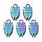 304 Stainless Steel Pendants, Cadmium Free & Nickel Free & Lead Free, Owl, Rainbow Color, 18.5x10x2mm, Hole: 2.5mm