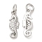 Brass Micro Pave Cubic Zirconia Pendants, with Jump Ring, Lead Free & Cadmium Free, Seahorse Charm, Platinum, 17x5.5x2.5mm, Hole: 3.4mm