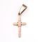 304 Stainless Steel Pendants, Cross, Rose Gold, 19.5x10x1.2mm, Hole: 3.5x7mm