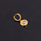 Brass Micro Pave Clear Cubic Zirconia Hoop Earrings, Golden, Flat Round, 8mm