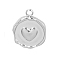 304 Stainless Steel Pendants, Flat Round Charm, Stainless Steel Color, Heart, 16x13mm