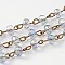 Handmade Electroplate Glass Faceted Rondelle Beads Chains for Necklaces Bracelets Making, with Antique Bronze Plated Brass Eye Pin, Unwelded, Lilac, 39.4 inch, about 92pcs/strand