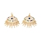 10Pcs Rack Plating Brass Micro Pave Cubic Zirconia Pendants, with Jump Rings, Long-Lasting Plated, Cadmium Free & Lead Free, Eye, Colorful, Real 18K Gold Plated, 22x24.5x3mm, Hole: 3.2mm