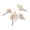 Spiral Shell Pendants, with Alloy Finding, Platinum, 43~79x24~36mm, Hole: 1.8mm