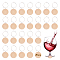 Flat Round Unfinished Blank Wood Wine Glass Charms, with Brass Hoop Earring Findings, BurlyWood, 62mm, 30pcs/set