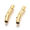 304 Stainless Steel Bayonet Clasps, Tube, Golden, 28x5mm, Hole: 3mm