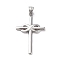 304 Stainless Steel Pendants, Cross with Infinity Charms, Anti-Tarnish, Stainless Steel Color, 41.5x26x3mm, Hole: 5.2x4.5mm