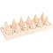 NBEADS Wood Finger Ring Stand with 12 Pcs Cone Ring Holders, Counter Top Finger Cone Ring Organizers Wooden Tower Ring Jewelry Display Holder Showcase for Rings Jewelry Exhibition, 19.6x6.95x5.3cm