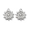 Rack Plating Brass Micro Pave Cubic Zirconia Pendants, Cadmium Free & Nickel Free & Lead Free, Sun Charm, Real Platinum Plated, 13x12x2.5mm, Hole: 1.4mm