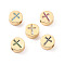 Rack Plating Brass Micro Pave Cubic Zirconia Beads, Cadmium Free & Lead Free, Real 18K Gold Plated, Flat Round with Cross Pattern, Mixed Color, 11x5mm, Hole: 2mm