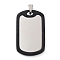 304 Stainless Steel Big Pendants, Rectangle Charms, Stainless Steel Color & Black, 48x29.5x3.6mm, Hole: 5x6.5mm