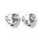 Rack Plating Alloy Beads, Heart, Platinum, 9x10x4mm, Hole: 1.6mm
