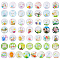 1 Bag Glass Cabochons, Half Round/Dome with Easter Theme Pattern, Mixed Color, 25mm, about 50pcs/bag