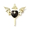 Alloy Black Enamel Gothic Style Pendants, Golden, Wing, 37.5x36.5x5mm, Hole: 1.4mm