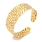 Ion Plating(IP) Textured 304 Stainless Steel Cuff Bangles for Women, Real 18K Gold Plated, 7/8 inch(2.1cm), Inner Diameter: 2-1/8 inch(5.3cm)