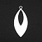 Tarnish Resistant 201 Stainless Steel Open Back Bezel Pendants, Horse Eye, Laser Cut, Stainless Steel Color, 21.5x9x1mm, Hole: 1.6mm