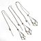 3Pcs 304 Stainless Steel Bar Link Chains Macrame Pouch Empty Stone Holder for Pendant Necklaces Making, with Cable Chains, Stainless Steel Color, 20.39 inch(51.8cm), 1Pc/style