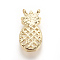 Brass Links connectors, Pineapple, Golden, 15.5x7.8x2mm, Hole: 0.7mm