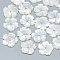 Natural White Shell Beads, Mother of Pearl Shell Beads, Flower, Seashell Color, 15x15.5x2mm, Hole: 1mm