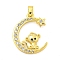 Brass Micro Pave Clear Cubic Zirconia Pendants, Cadmium Free & Nickel Free & Lead Free, The 12 Chinese Zodiac, Monkey, 21x16.5x2.5mm, Hole: 5x2.8mm