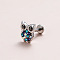 Owl Brass Micro Pave Colorful Cubic Zirconia Lip Labrets, with 316L Surgical Stainless Steel Pins, Stainless Steel Color, 12mm, Pin: 0.8mm, 20 Gauge
