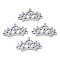 Tarnish Resistant 201 Stainless Steel Links connectors, Laser Cut, Crown, Stainless Steel Color, 10.5x18x1mm, Hole: 1.4mm