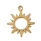 201 Stainless Steel Pendants, Sun, Golden, 13.5x12x1mm, Hole: 1.2mm