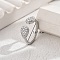 Elegant Brass Cuff Open Rings, Teardrop Shape Ring Women's Gift, Platinum, Adjustable