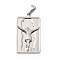 Non-Tarnish 304 Stainless Steel Religion Pendants, Rectangle with Jesus Charms, Stainless Steel Color, 41.5x23.5x5mm, Hole: 9x4mm