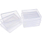 BENECREAT 8 pack rectangle Clear Plastic Bead Storage Containers with Flip-Up Lids for Items,Pills,Herbs,Tiny Bead,Jewerlry Findings(12cmx10cmx2cm)
