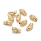 Brass Beads, Matte Style, Twist Nuggets, Cadmium Free & Nickel Free & Lead Free, Long-Lasting Plated, Real 18K Gold Plated, 10x5x5mm, Hole: 1mm