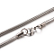 Tarnish Resistant 304 Stainless Steel Snake Chain Necklaces, Stainless Steel Color, 23.6 inch(59.9cm), 3.2mm