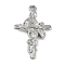 Non-Tarnish 304 Stainless Steel Pendants, Cross with Bird Charm, Stainless Steel Color, 44x29x5.5mm, Hole: 2mm